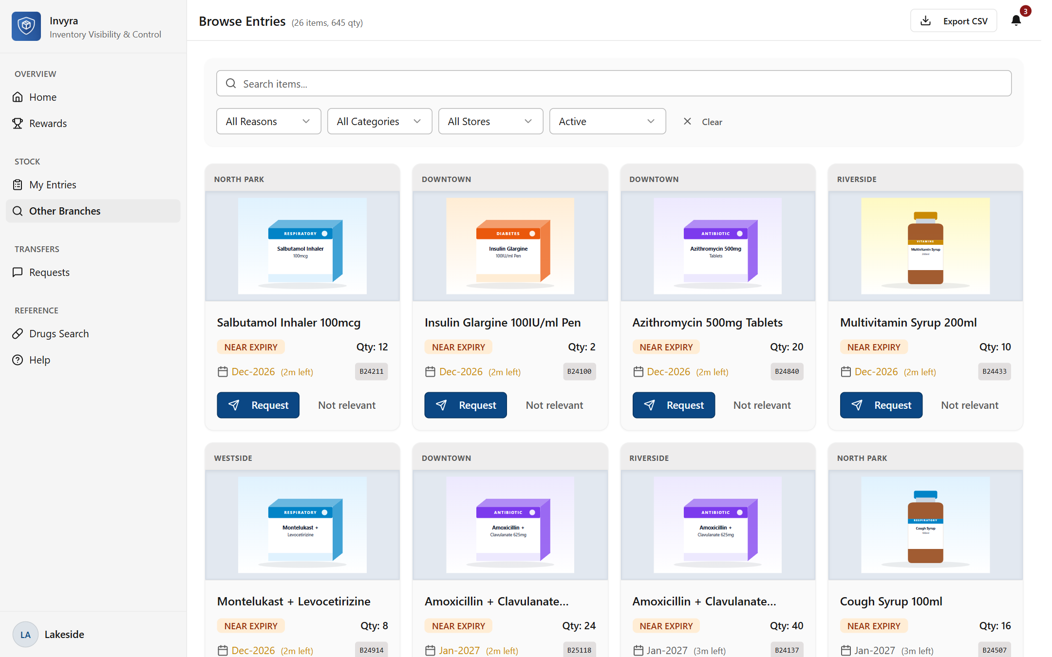 Invyra network search screenshot